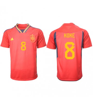 Hiszpania Koke #8 Koszulka Podstawowych MŚ 2022 Krótki Rękaw